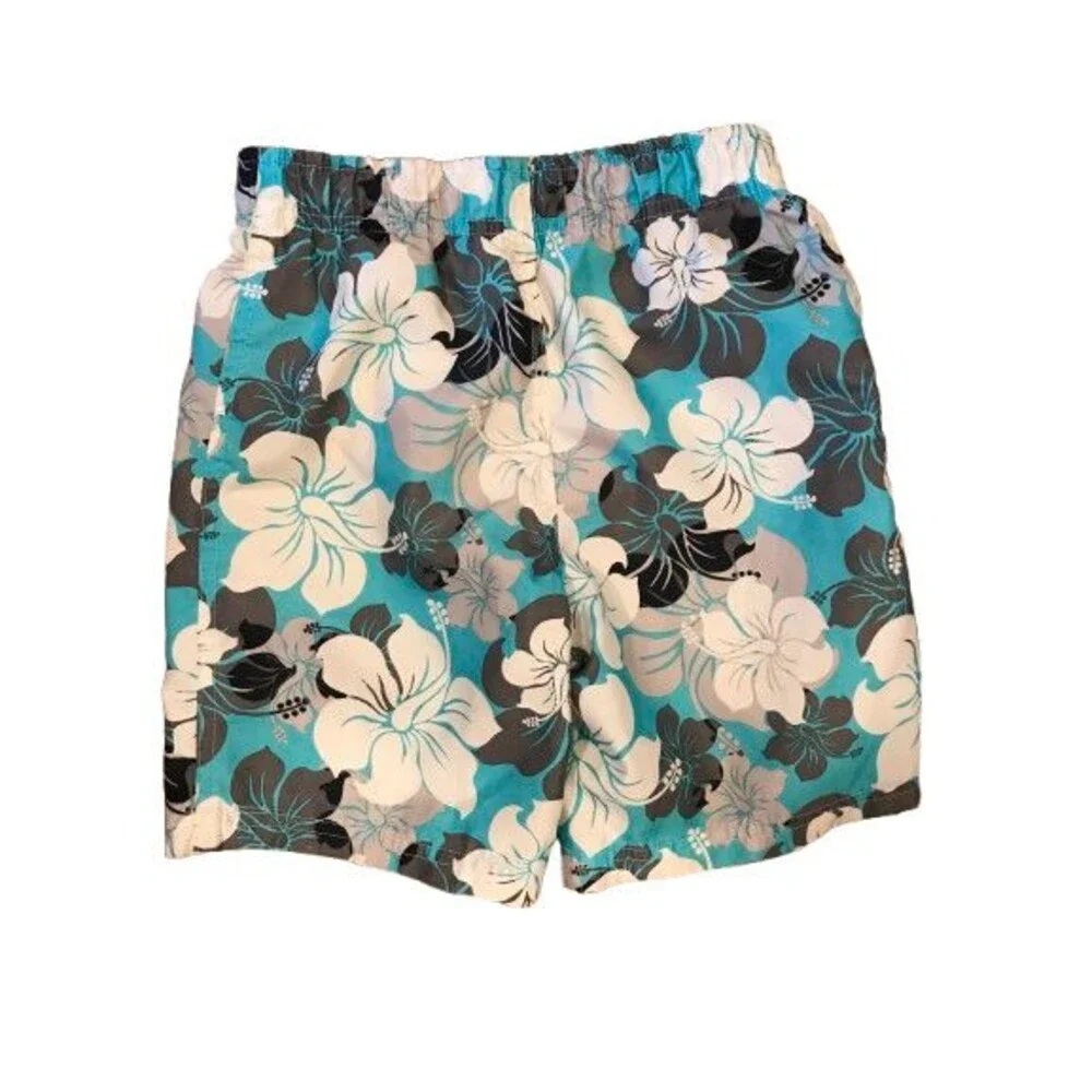 Boy's 4T Swim Trunks Circo Floral Drawstring w/ Liner